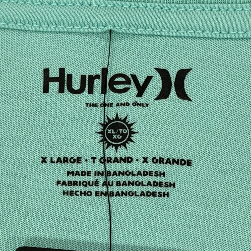 Hurley Mens T-Shirt XL Tropic Nights Graphic Tee Light Aqua Green Hawaiian NWT - Picture 6 of 10